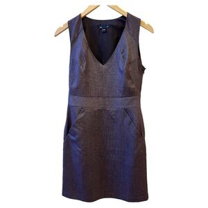 GAP dress sheath vneck purple pockets lined hidden side zip sleeveless size 2